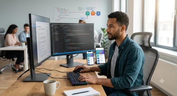 webdesigner creating a new website